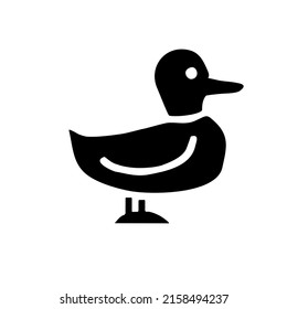 Duck silhouette vector, icon, and on white background.