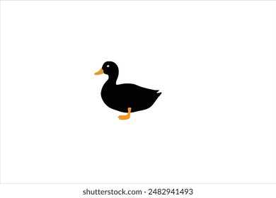 Duck silhouette vector icon with white background