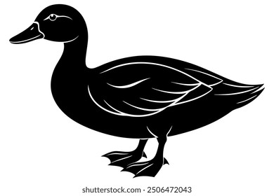 A duck silhouette vector illustration