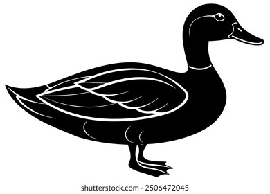 A duck silhouette vector illustration