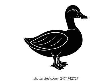 duck silhouette vector  illustration animals