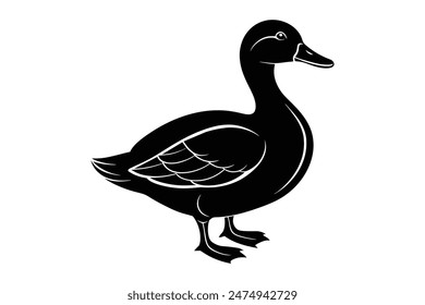 duck silhouette vector  illustration animals