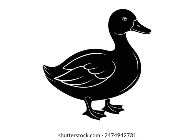 duck silhouette vector  illustration animals