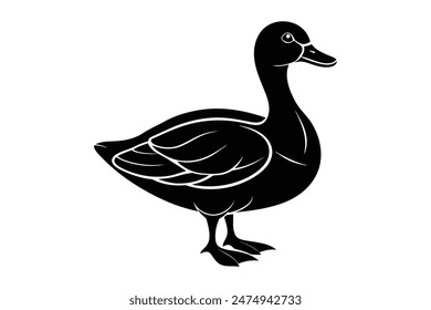 duck silhouette vector  illustration animals