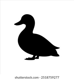 Duck silhouette vector illustration on white background
