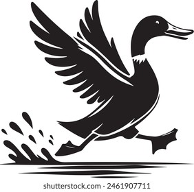 Imagen de Vector de silueta de pato aislada