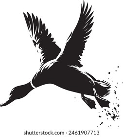 Duck silhouette vector image isolated