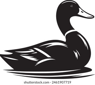 Duck silhouette vector image isolated