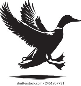 Duck silhouette vector image isolated