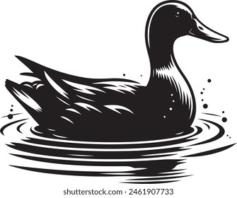 Duck silhouette vector image isolated