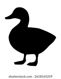 Duck Silhouette Vector Isolated on White Background