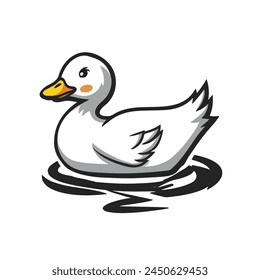 Duck Silhouette Vector Logo Design