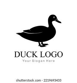 duck silhouette vector logo template