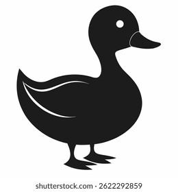 Duck silhouette vector on white background