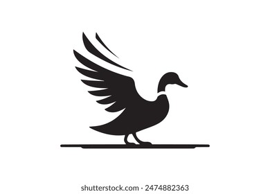 Duck silhouette vector style
 illustration