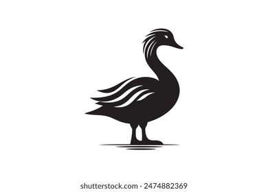Duck silhouette vector style
 illustration