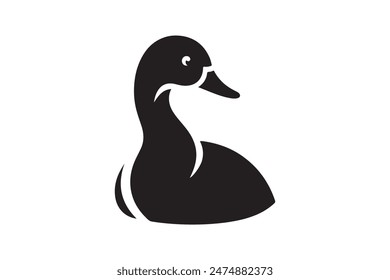 Duck silhouette vector style
 illustration