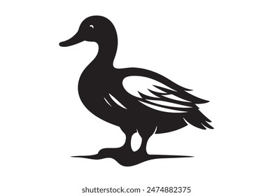 Duck silhouette vector style
 illustration
