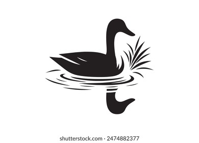 Estilo de Vector de silueta de pato
 ilustración