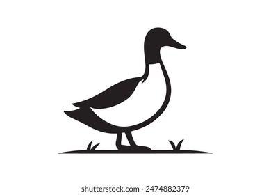 Duck silhouette vector style
 illustration