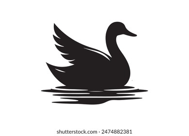 Duck silhouette vector style
 illustration