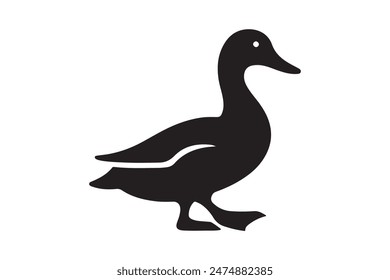 Duck silhouette vector style
 illustration