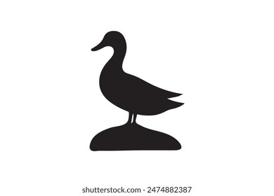 Duck silhouette vector style
 illustration