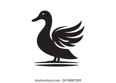 Duck silhouette vector style
 illustration