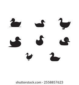 Duck silhouette vector Style with white background