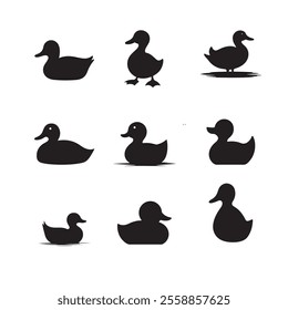 Duck silhouette vector Style with white background