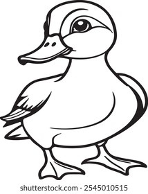 Duck silhouette vector style writh white background