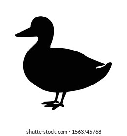 Duck silhouette vector symbol mallard