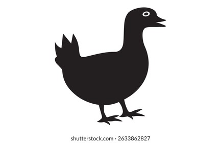 Duck silhouette vector white bag round