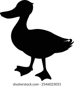 Duck Silhouette, Waterfowl Icon, Nature Symbol