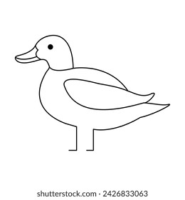 Duck  single continuous one line out line vector art  drawing  and tattoo design
