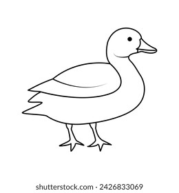 Duck  single continuous one line out line vector art  drawing  and tattoo design
