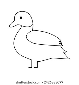 Duck  single continuous one line out line vector art  drawing  and tattoo design
