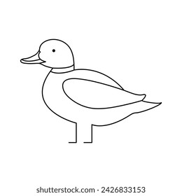 Dibujo de arte vectorial y diseño de tatuaje de una línea de salida continua de pato
