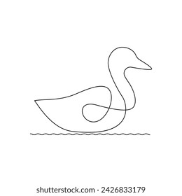 Ente Einzelne durchgehende eine Linie aus Linie Vektor-Kunst-Zeichnung und Tattoo-Design
