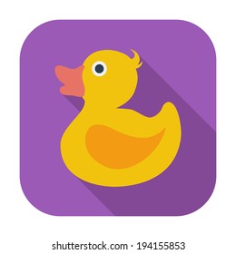 Duck. Single flat color icon. Vector illustration.