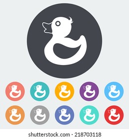 Duck. Single flat icon on the circle. Vector illustration.
