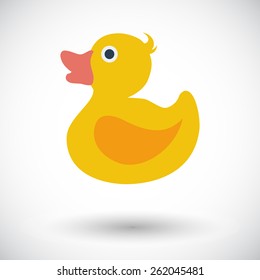 Pato. Icono plano único sobre fondo blanco. Ilustración vectorial.