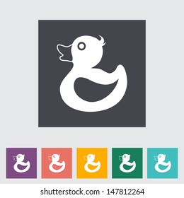 Duck. Single flat icon. Vector illustration.