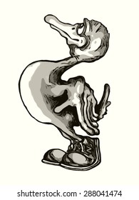 Duck sketch grayscale