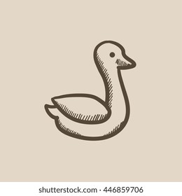 Duck sketch icon for web, mobile and infographics. Hand drawn duck icon. Duck vector icon. Duck icon isolated on white background.