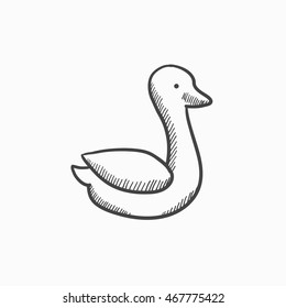 Duck sketch icon for web, mobile and infographics. Hand drawn duck icon. Duck vector icon. Duck icon isolated on white background.