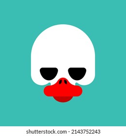 Duck skull isolated. Duck braincase Vector illustration