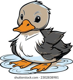 pato con sonrisa, vector, ilustración vectorial, animales