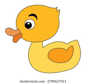 Un pato sonriendo sobre un fondo blanco