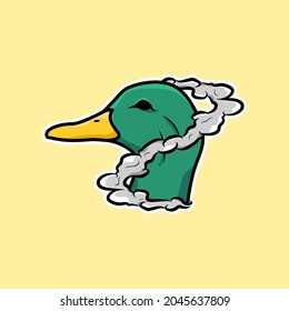 Duck with smoke, Vector illustration eps.10